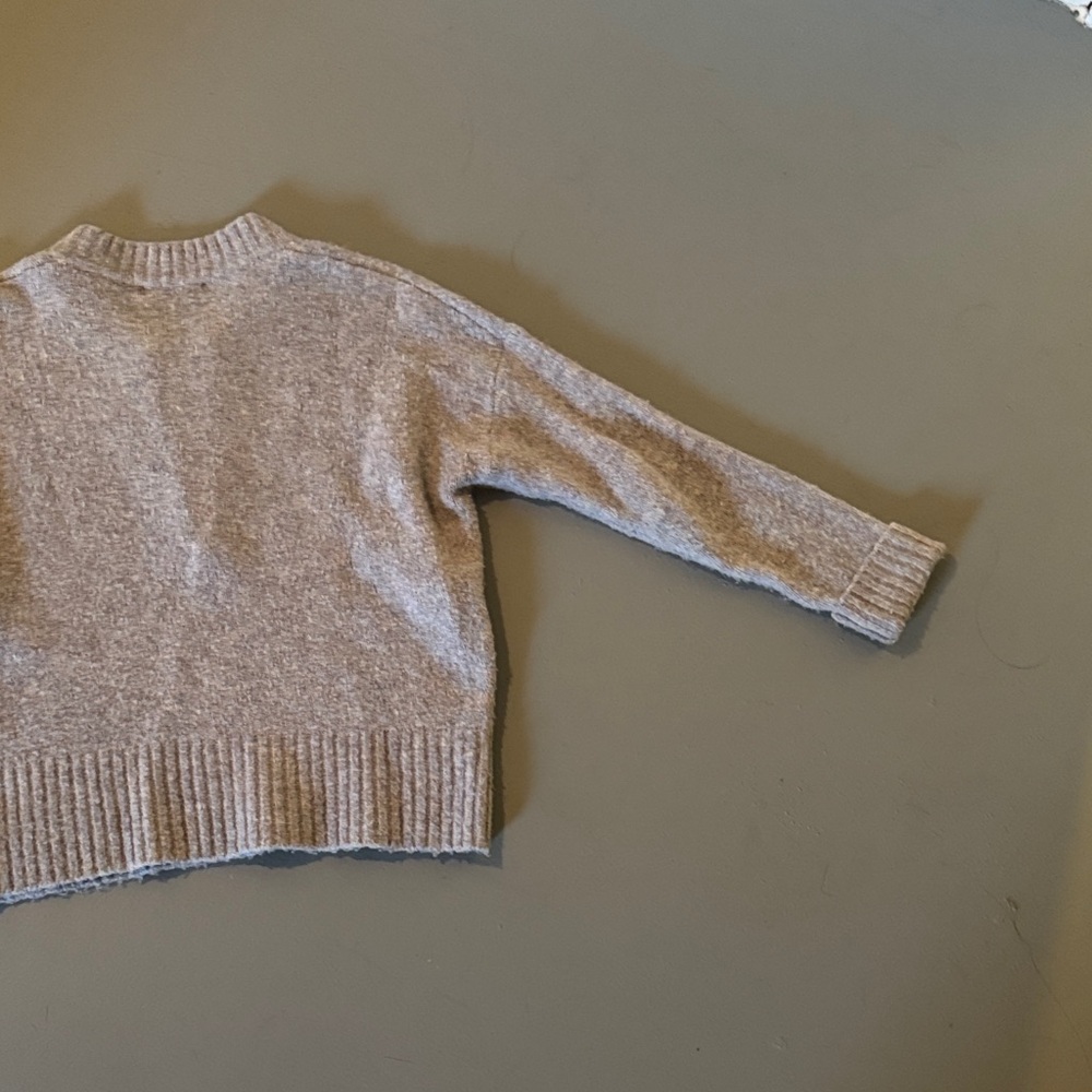 Madewell Light Gray V-Neck Quaryer Zip Sweater - XXS (fits like Small) - Picture 7 of 9